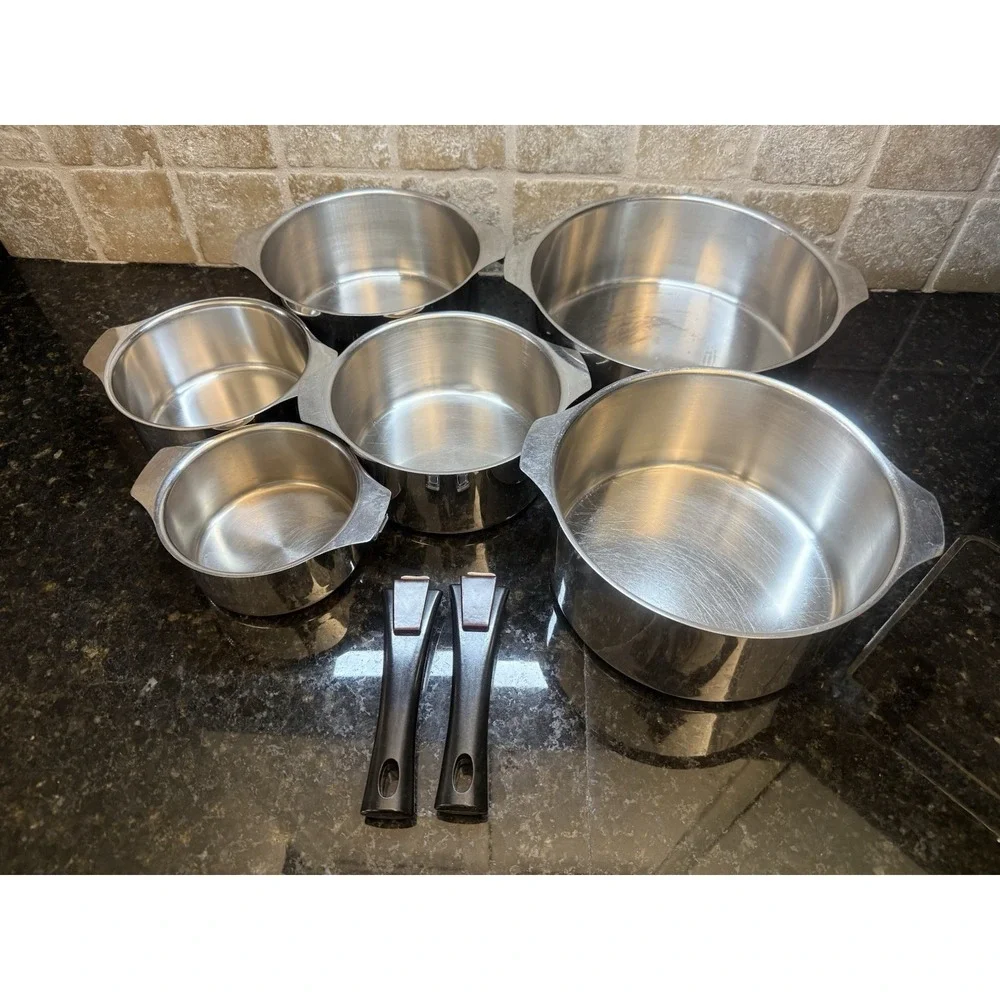 VTG 8 Piece Set of LETANG REMY Triplinox 18-10 Stainless Cookware France